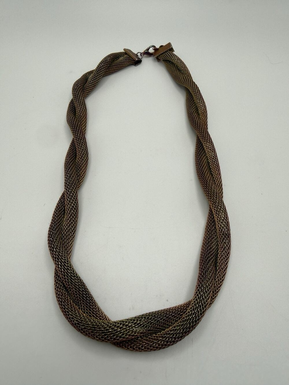 Vintage 90s Casual Corner Iridescent Mesh Twist Snake 20.5" necklace